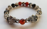 Dragon Energy Bracelet - Black Dragon Vein Agate Genuine Gemstones